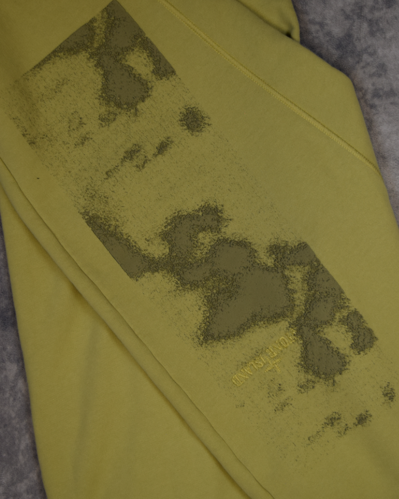 Stone Island Rubber Print Cuffed Joggers Yellow detail view