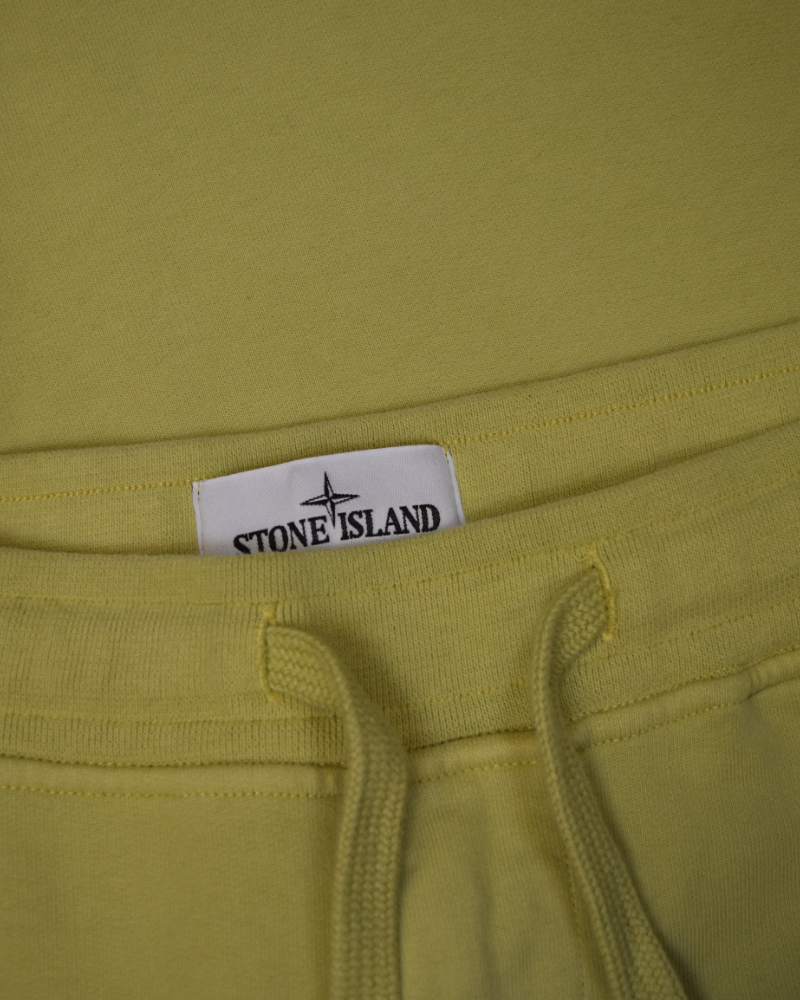 Stone Island Rubber Print Cuffed Joggers Yellow detail view