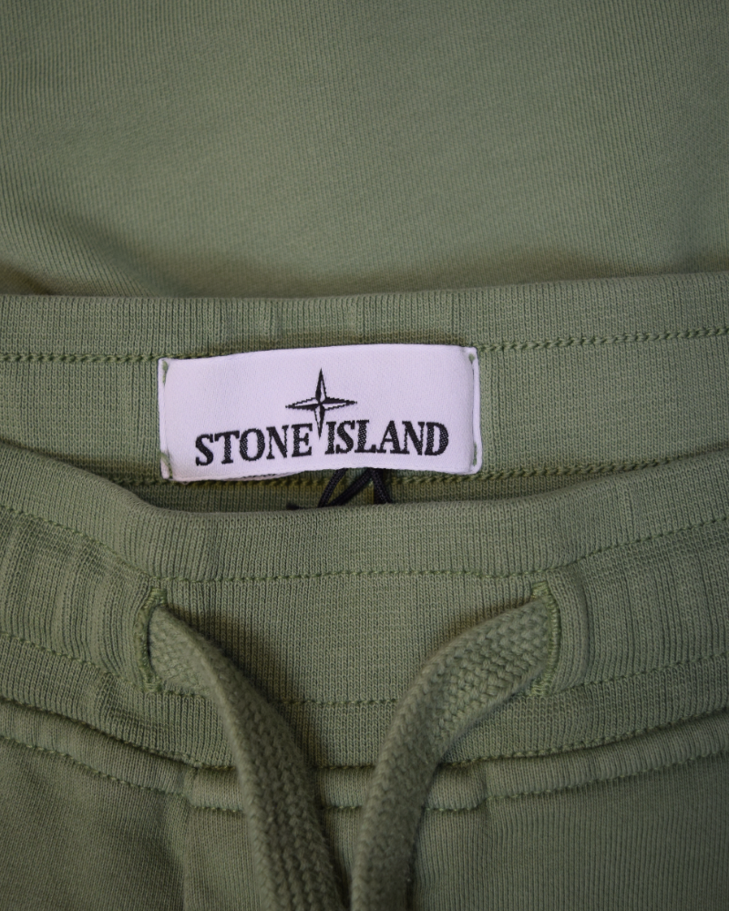 Stone Island Cuffed Joggers Green detail view