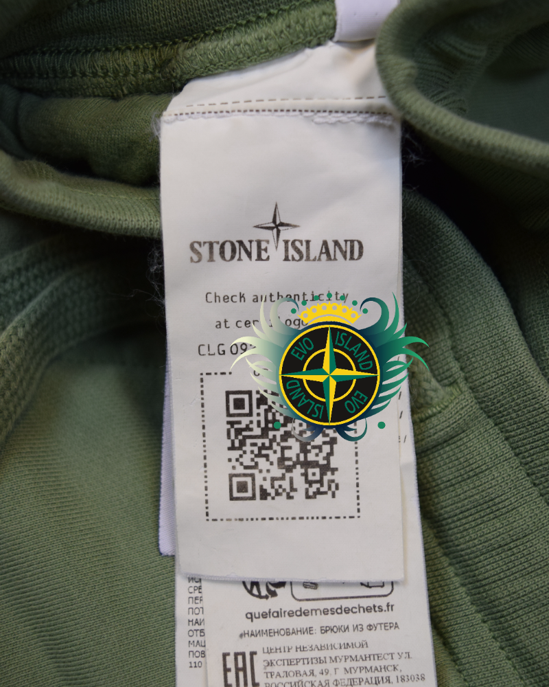 Stone Island Cuffed Joggers Green detail view