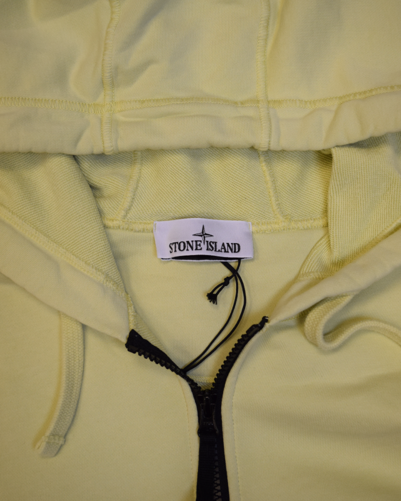 Stone Island Full Zip Hoodie Yellow detail view