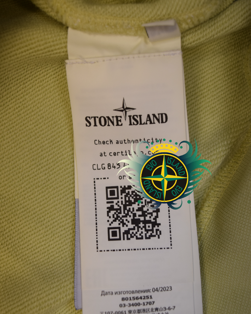 Stone Island Full Zip Hoodie Yellow detail view