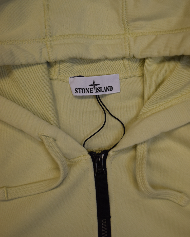 Stone Island Full Zip Hoodie Cream detail view