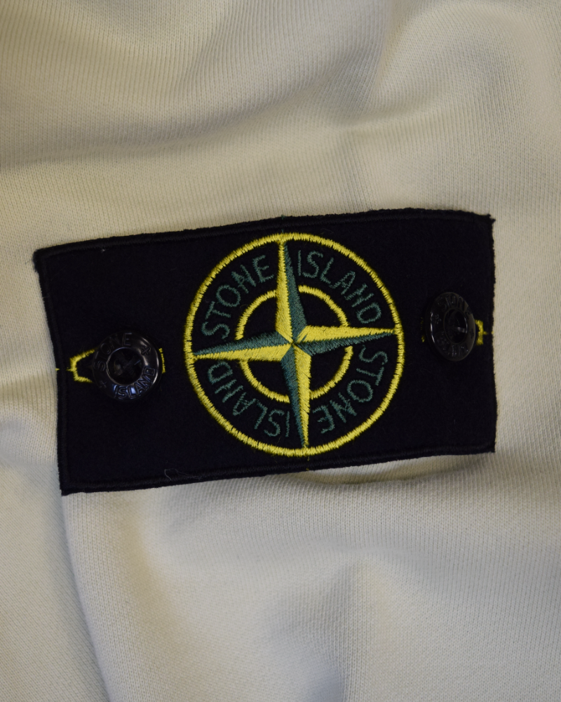 Stone Island Full Zip Hoodie Cream detail view