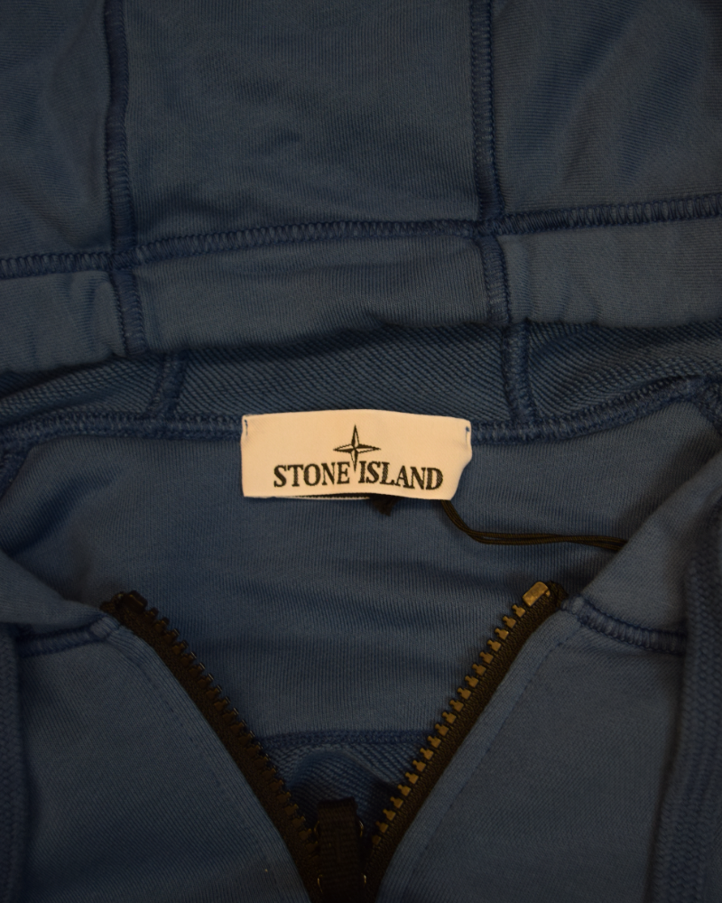 Stone Island Full Zip Hoodie Blue detail view