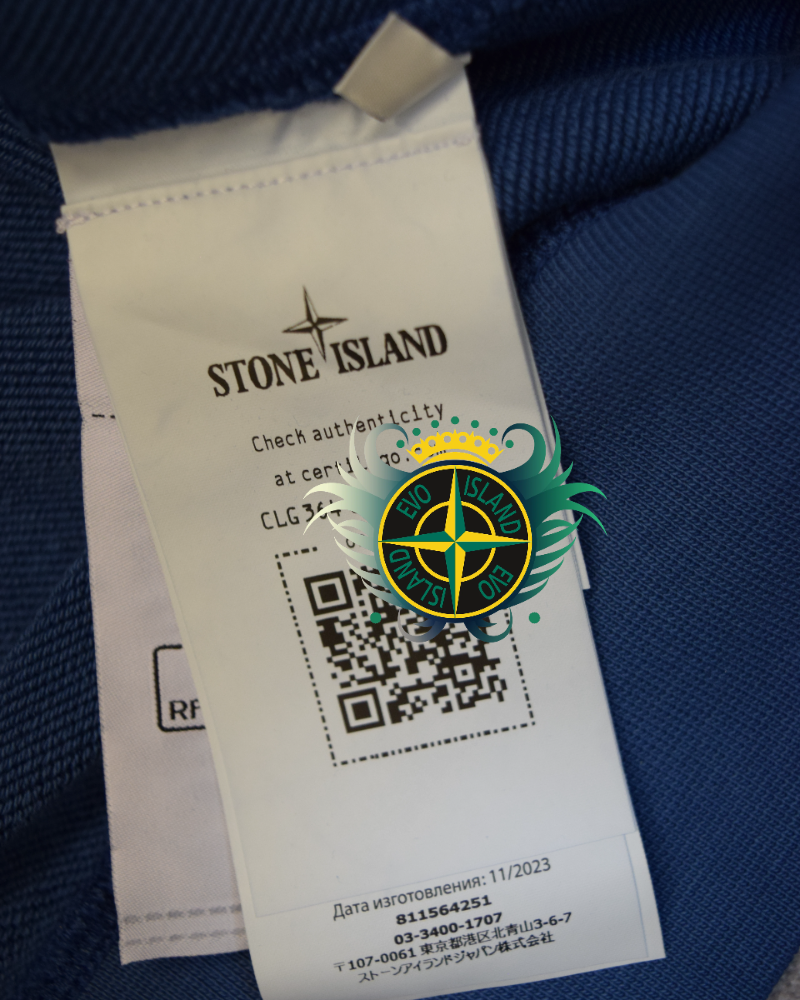 Stone Island Full Zip Hoodie Blue detail view