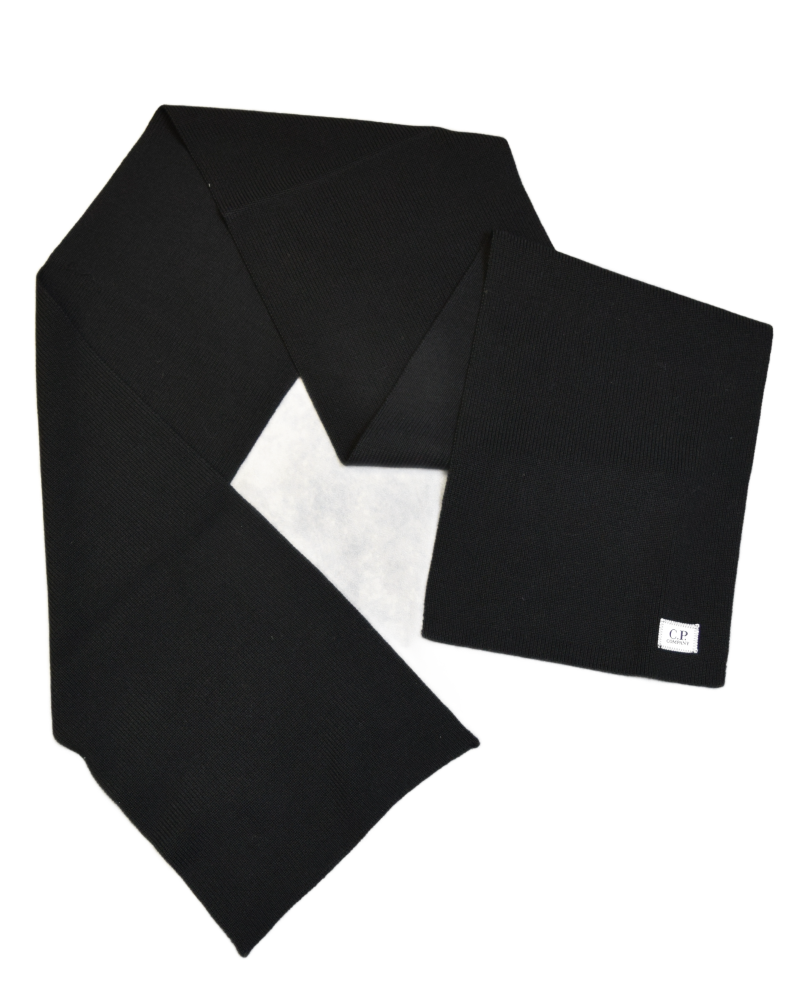 C.P. Company Tight Knit Scarf Black back view