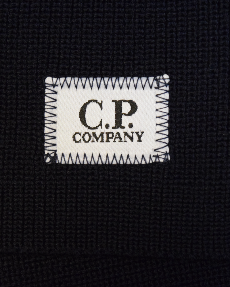 C.P. Company Tight Knit Scarf Navy detail view
