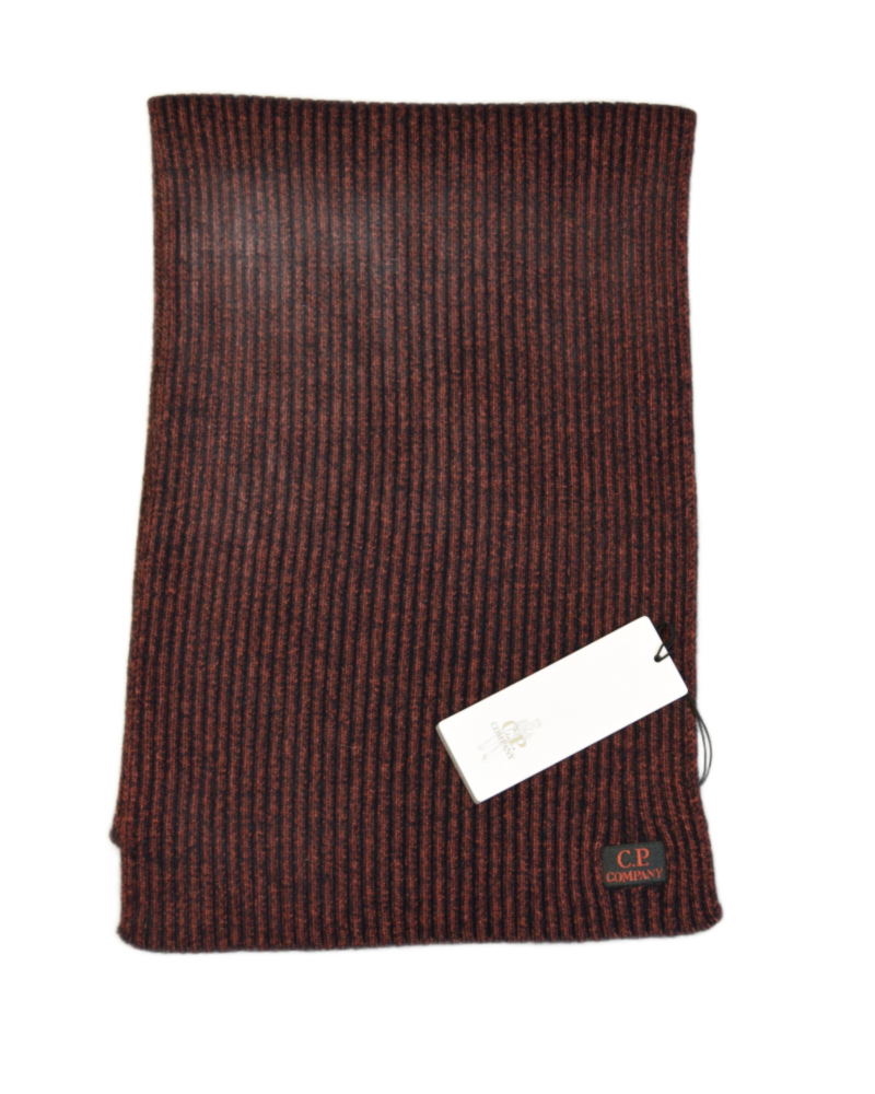C.P. Company Ribbed Knit Scarf Red front view