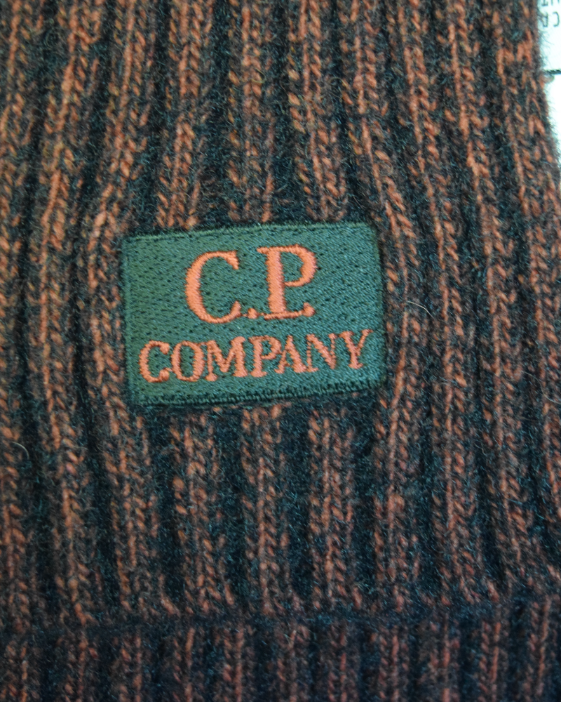 C.P. Company Ribbed Knit Scarf Red detail view