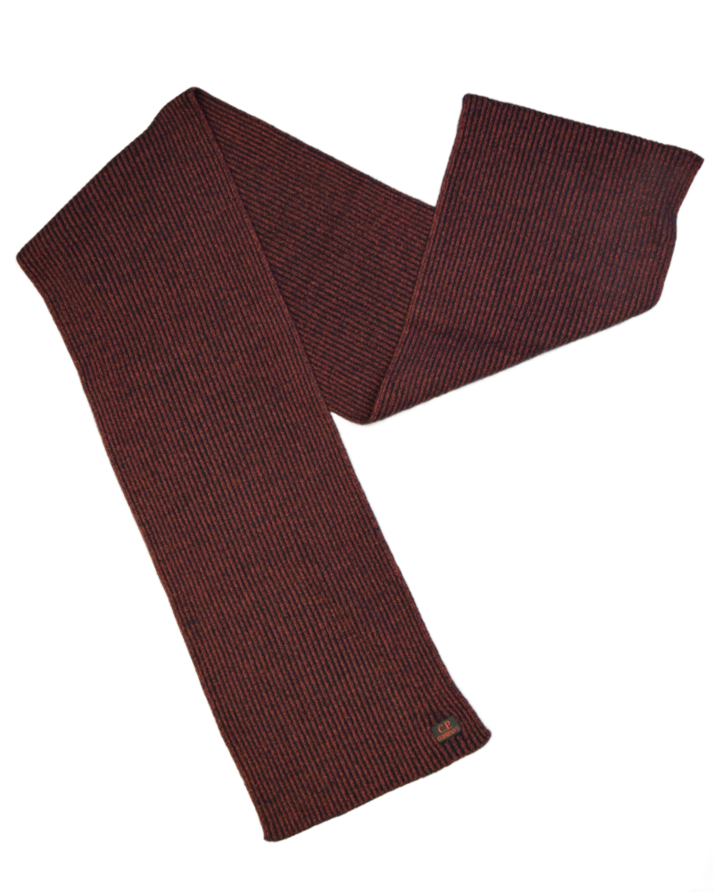 C.P. Company Ribbed Knit Scarf Red back view