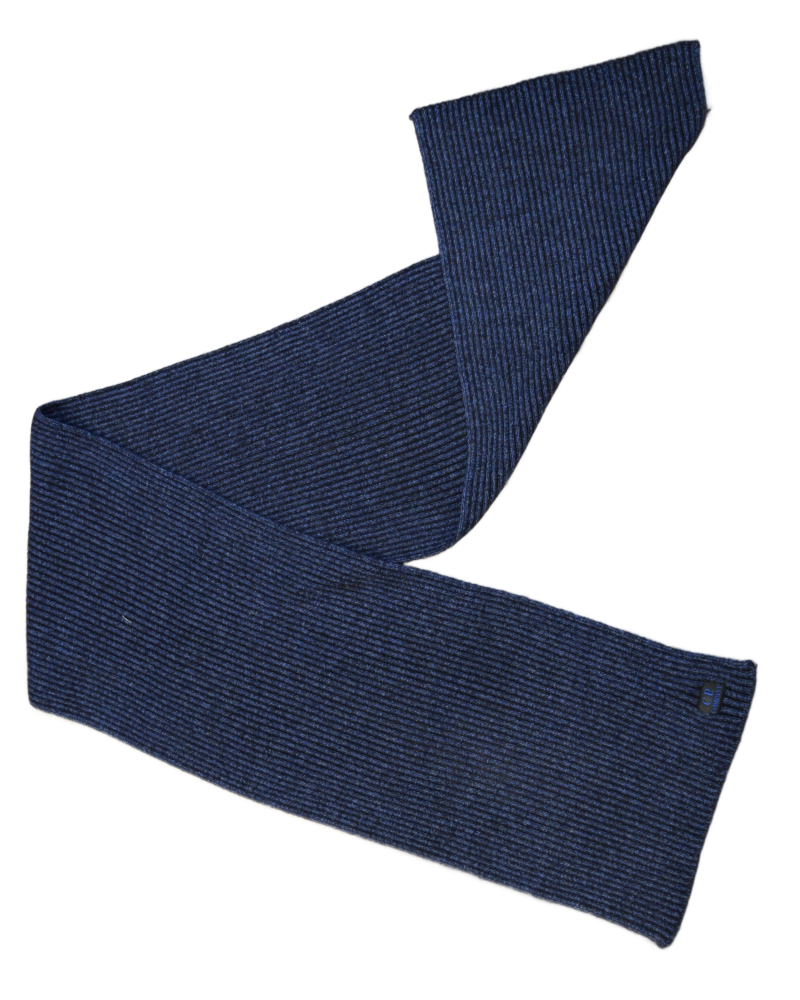 C.P. Company Ribbed Knit Scarf Blue detail view