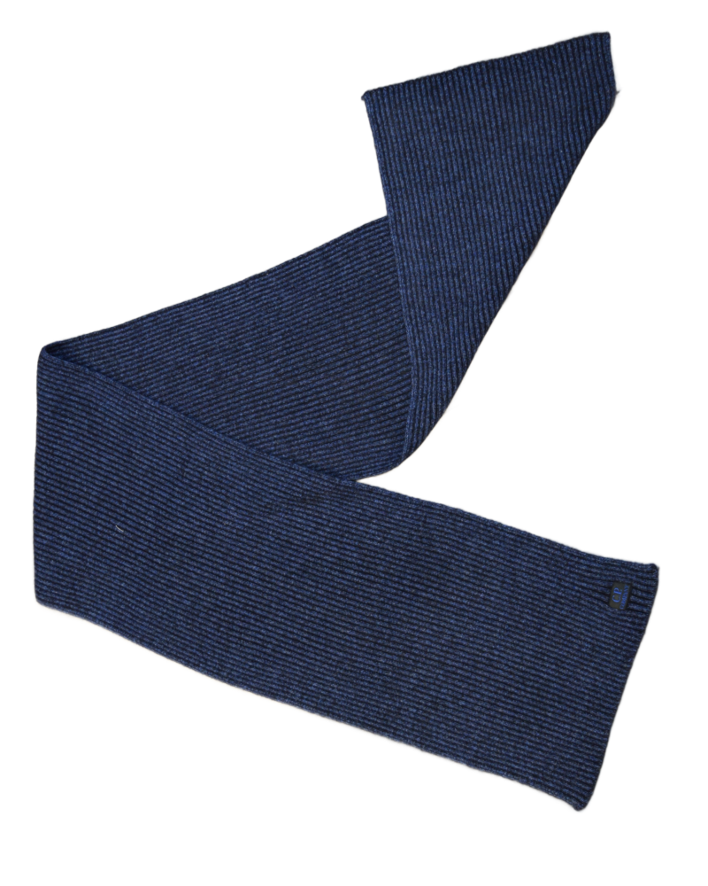 C.P. Company Ribbed Knit Scarf Blue back view