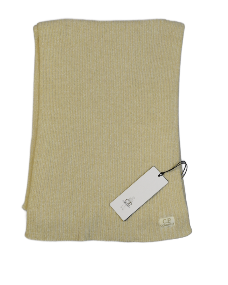 C.P. Company Ribbed Knit Scarf Beige front view