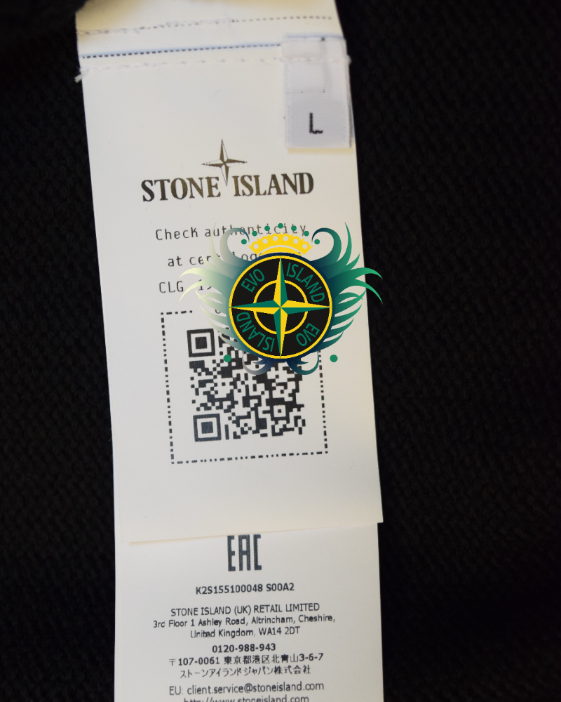 Stone Island High Neck Heavy Knit Sweatshirt Black detail view