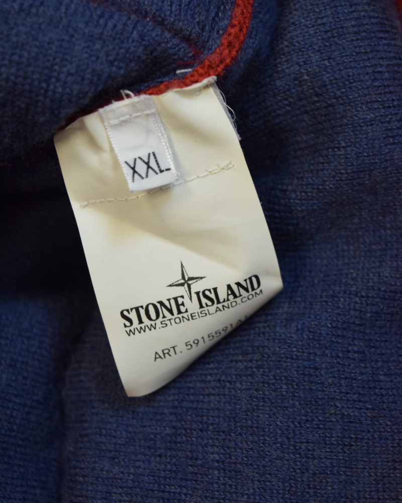 Stone Island Special Process Double Bag Knit Down Gilet Red detail view