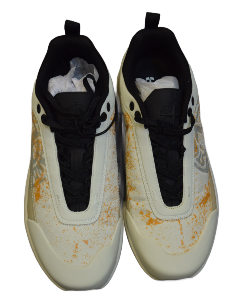 Stone Island Grime Panneled Trainers White back view