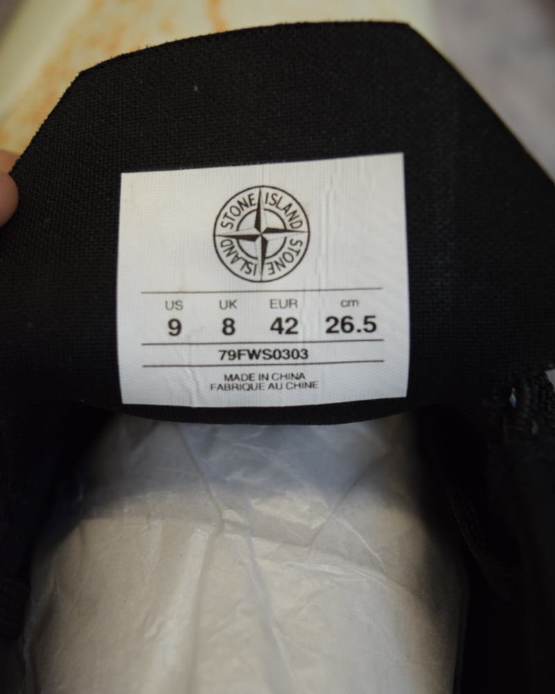 Stone Island Grime Panneled Trainers White detail view