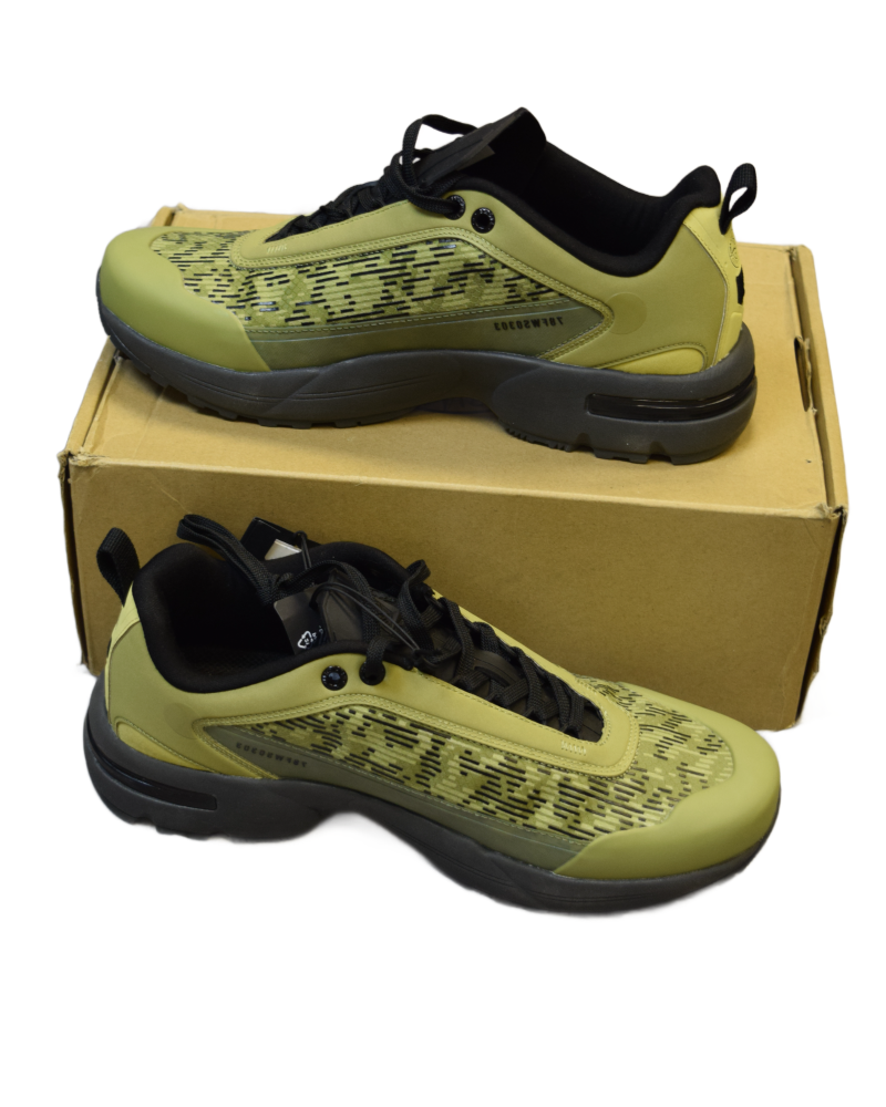 Stone Island Grime Paneled Trainers  Green front view