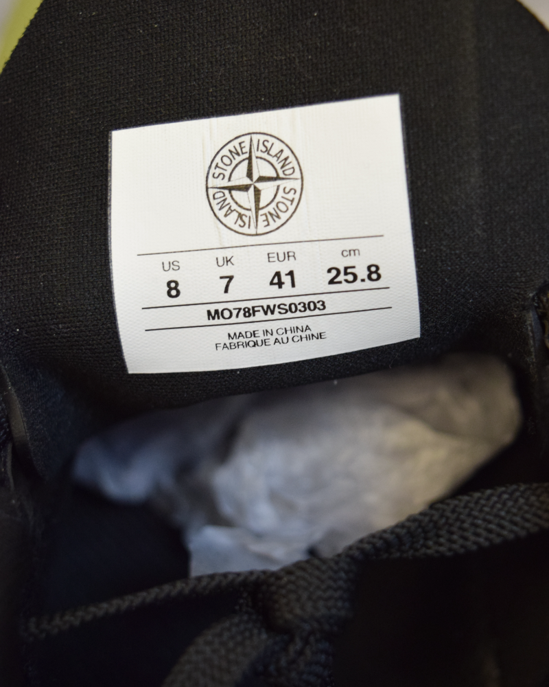 Stone Island Grime Paneled Trainers  Green detail view