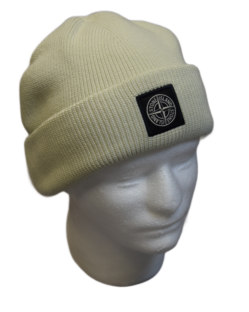 Stone Island Beanie Off White front view