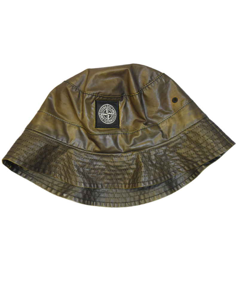 Stone Island X Supreme Heat Reactive Bucket Hat Green/ Yellow back view