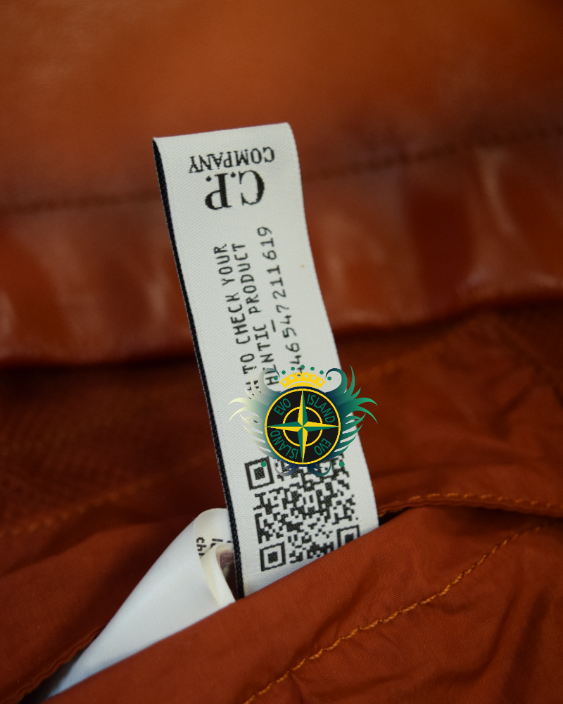 C.P Company Garment Dyed Bi-Film Long Jacket Orange detail view