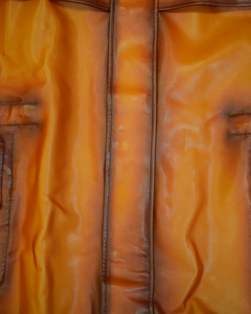 C.P Company Garment Dyed Bi-Film Long Jacket Orange detail view