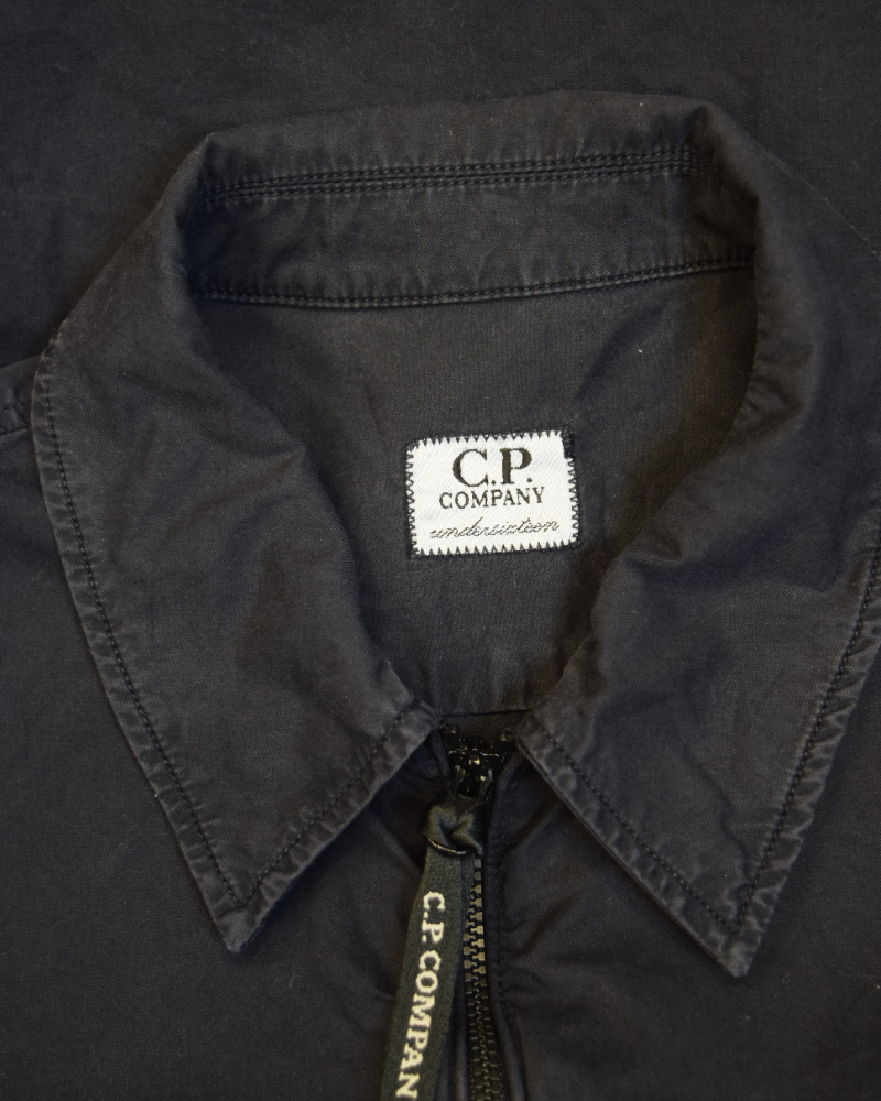 C.P Company Zip up Overshirt Navy detail view
