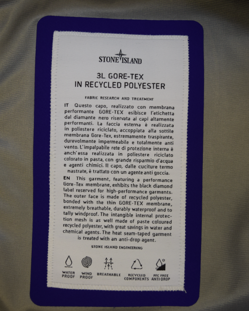 Stone Island Marina 3L Gore-Tex Gilet with Bag Blue detail view