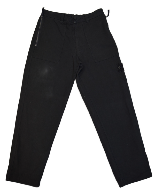 Stone Island Cotton and Lambs Wool Mixed Ghost Cargos Navy front view