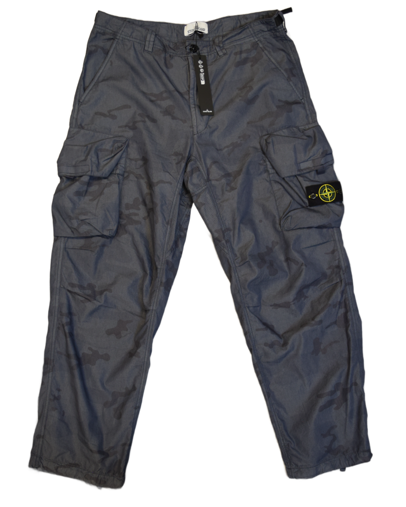 Stone Island Faded Camo Cargos Blue front view