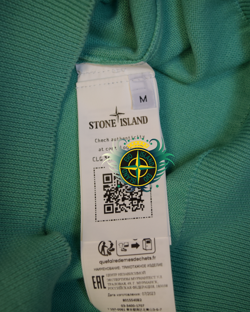 Stone Island Lightweight Knit Turqoise detail view