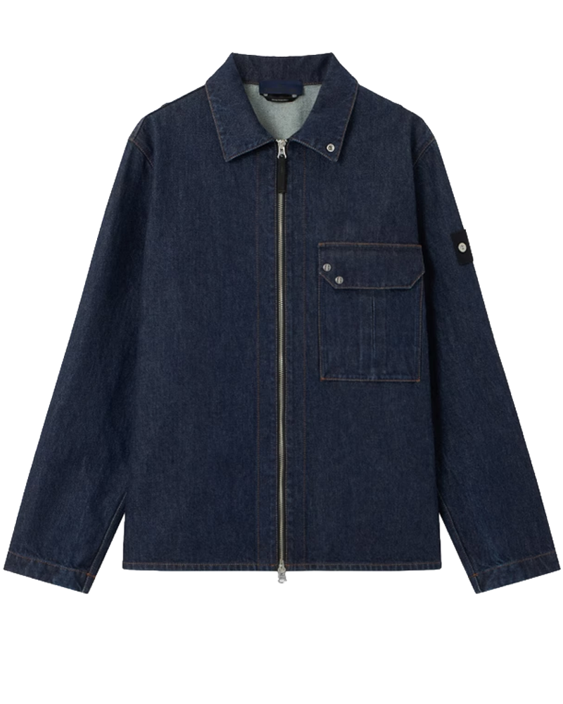 Stone Island Indigo Denim-Rinsed Overshirt Blue Rinse