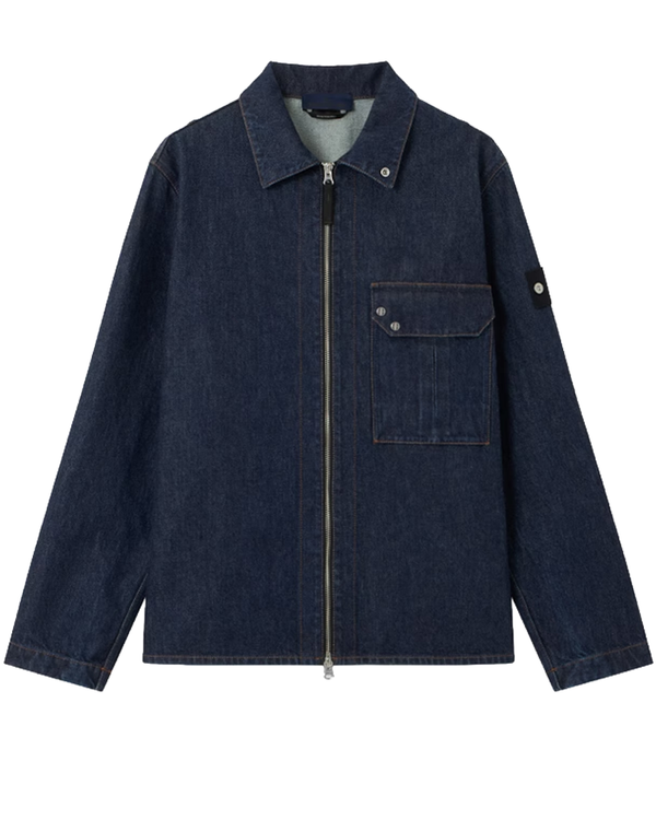 Stone Island Indigo Denim-Rinsed Overshirt Blue Rinse