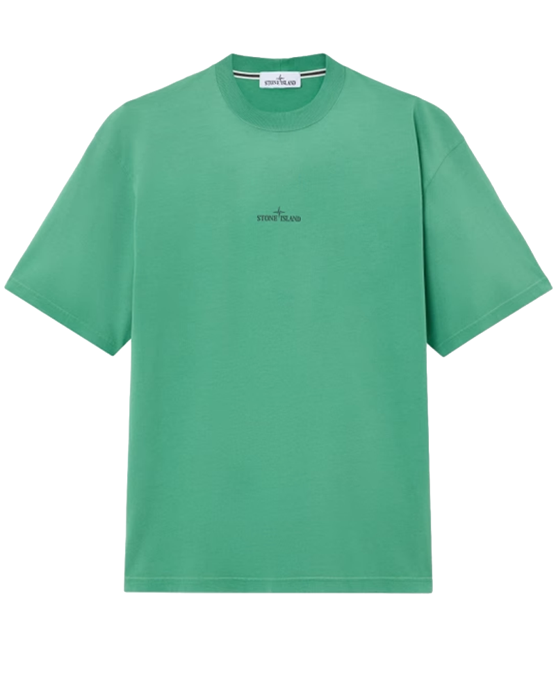 Stone Island Hand Sprayed T-Shirt with Lab Print Green