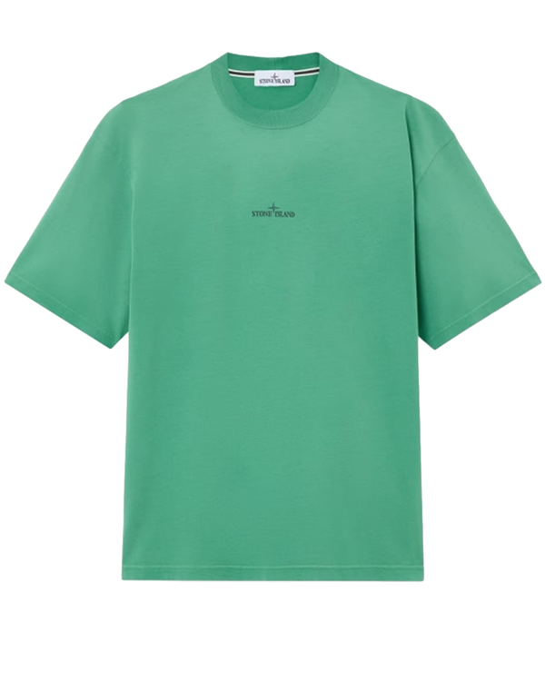 Stone Island Hand Sprayed T-Shirt with Lab Print Green