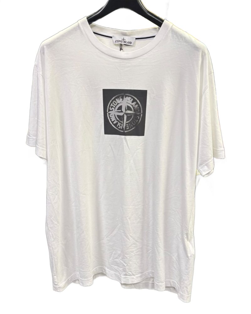 Stone Island Centre Print T-Shirt White front view