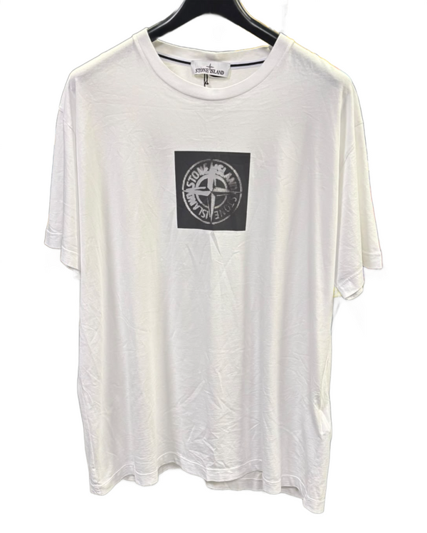 Stone Island Centre Print T-Shirt White front view