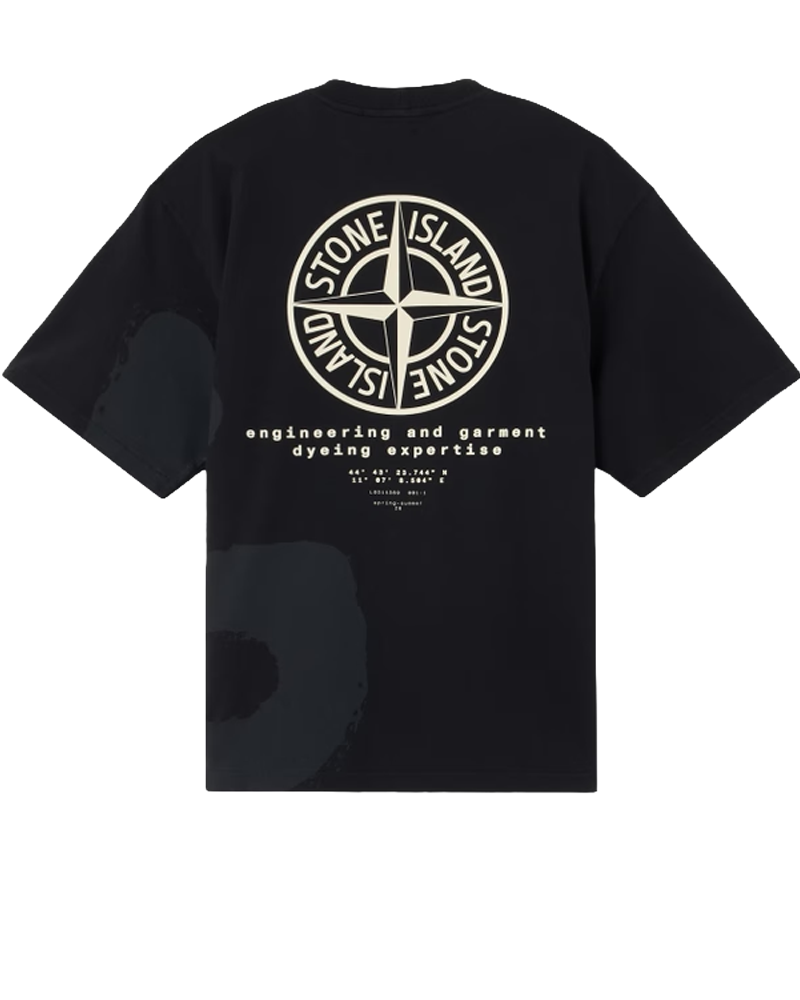 Stone Island T-shirt with ‘Whirlwind Type’ print Black