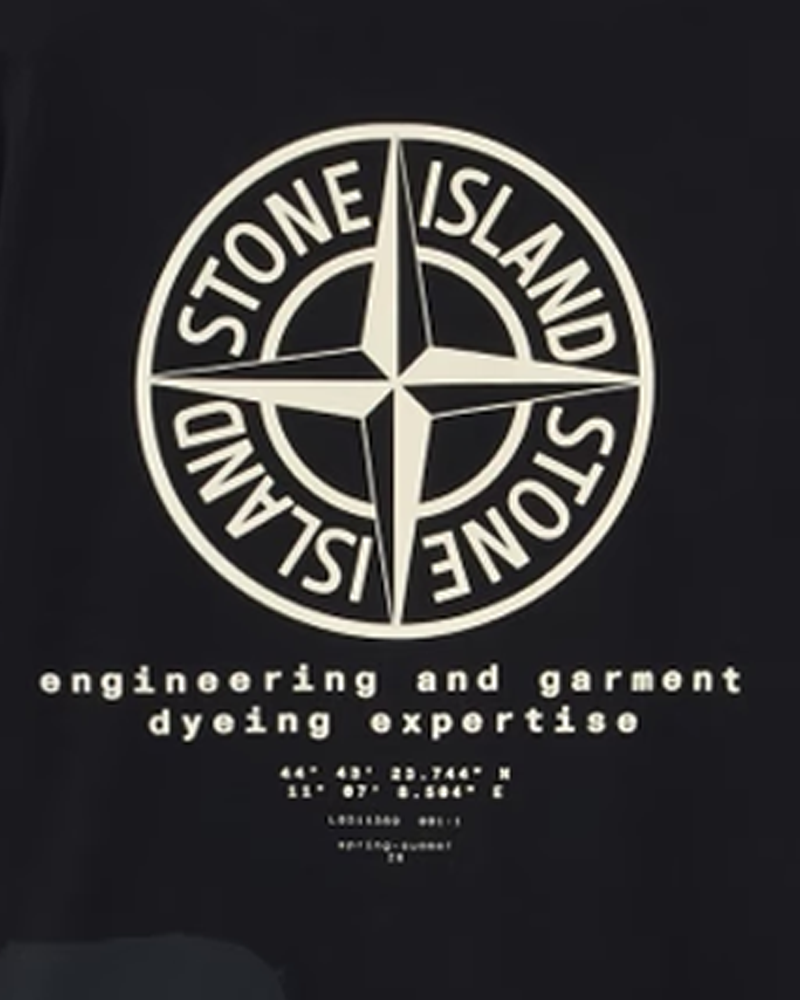 Stone Island T-shirt with ‘Whirlwind Type’ print Black