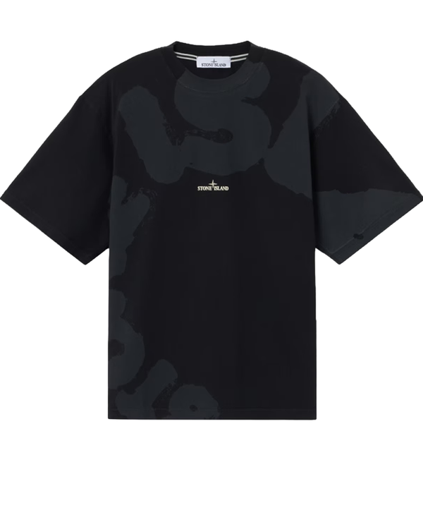 Stone Island T-shirt with ‘Whirlwind Type’ print Black
