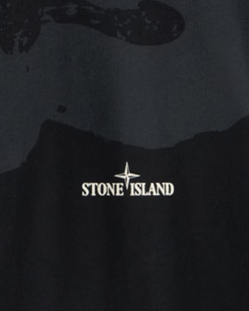 Stone Island T-shirt with ‘Whirlwind Type’ print Black