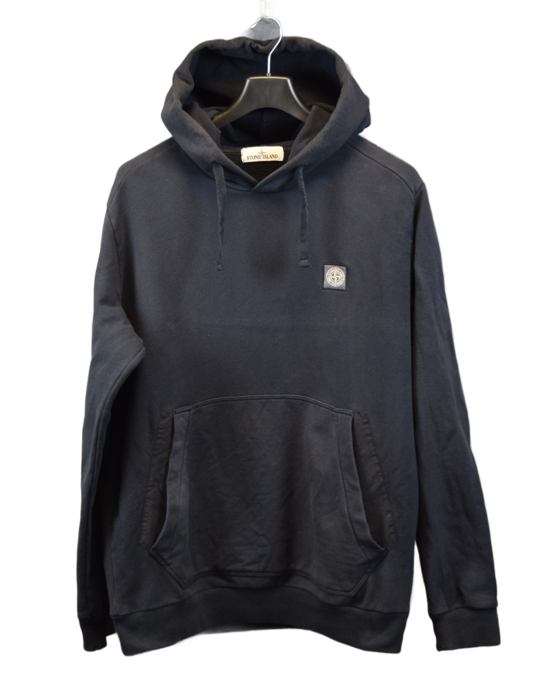 Stone Island Patch Project Hoodie Navy Blue front view