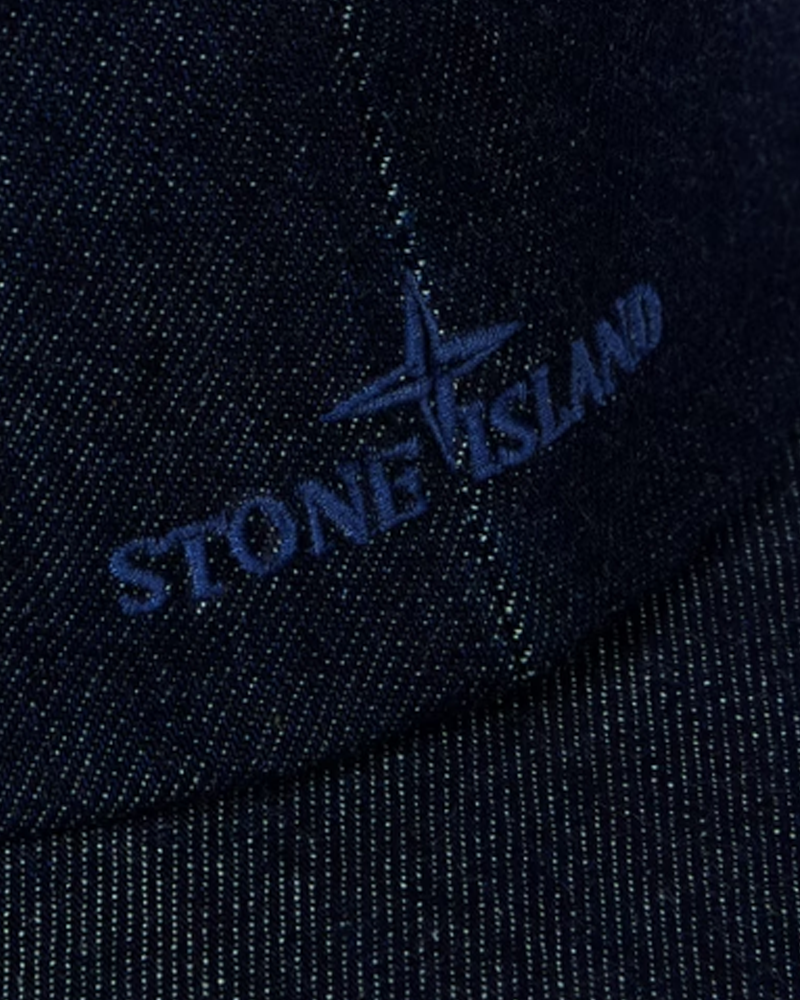 Stone Island Indigo Denim-Rinsed Baseball Cap with Embroidered Logo Blue Rinse